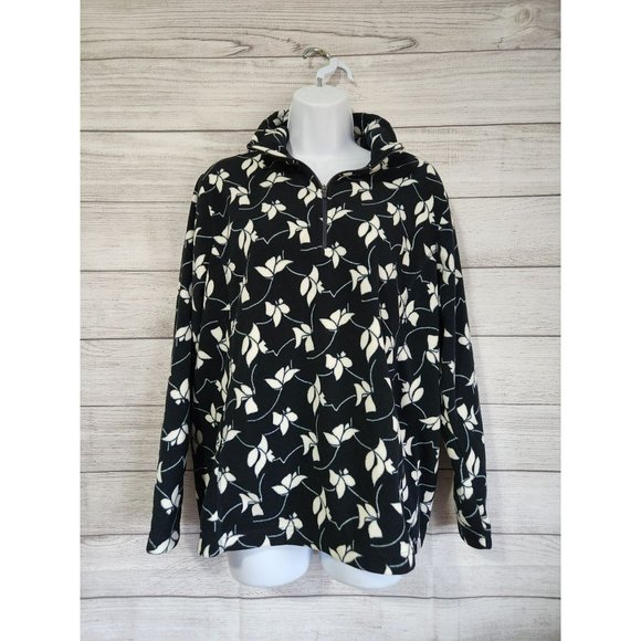 Lands End Tops - 6/$30 Lands End large petite navy white floral fleece top